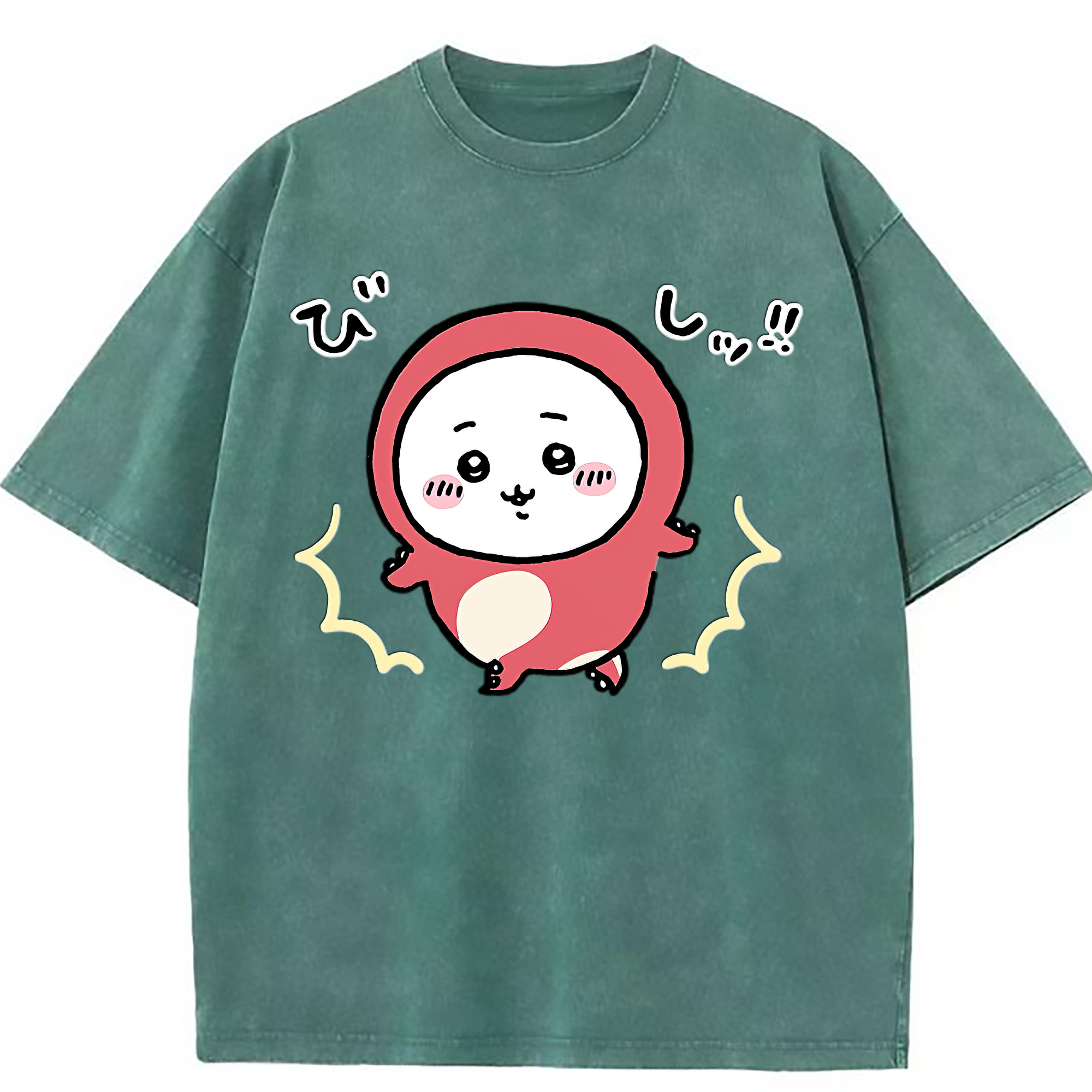 （画像用） ちいかわ ちいかわ Chii-kawa chiikawa 綿100% ヴィンテージ風 半袖Tシャツ（フロントプリント）